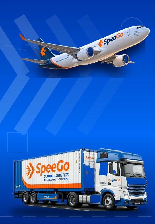 Máy bay và xe tải SpeeGo Logistics đang vận hành